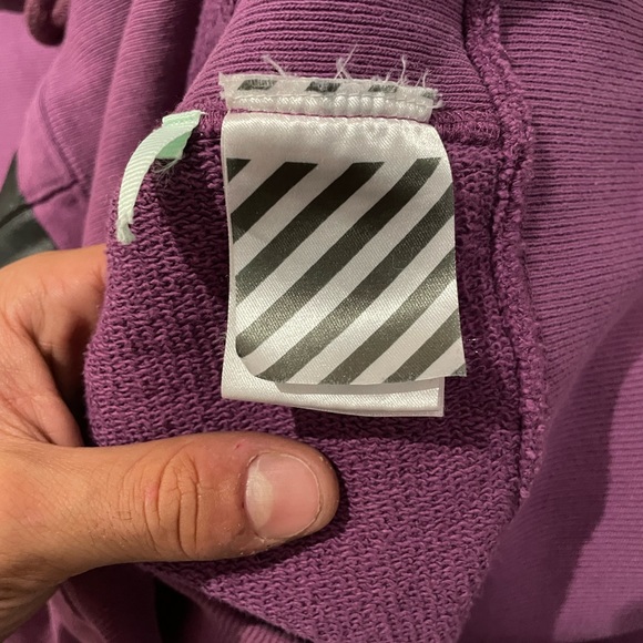 Champion x Off White Purple Hoodie size Medium - Picture 6 of 9